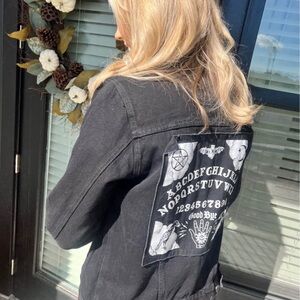 Hot Topic Black Graphic Denim Jacket